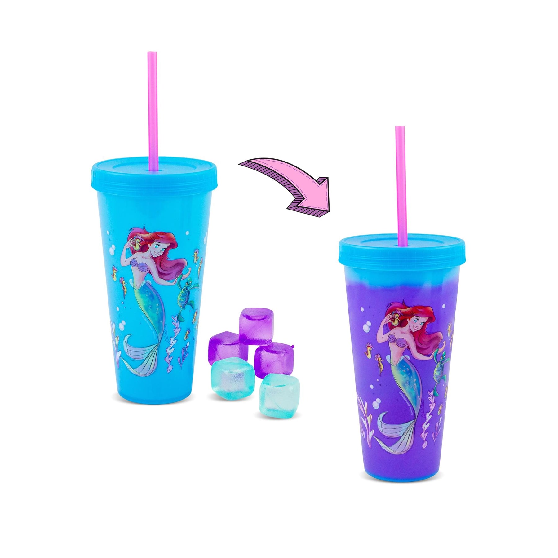 Disney The Little Mermaid Ariel Color-Changing Plastic Tumbler | 24 Ounces