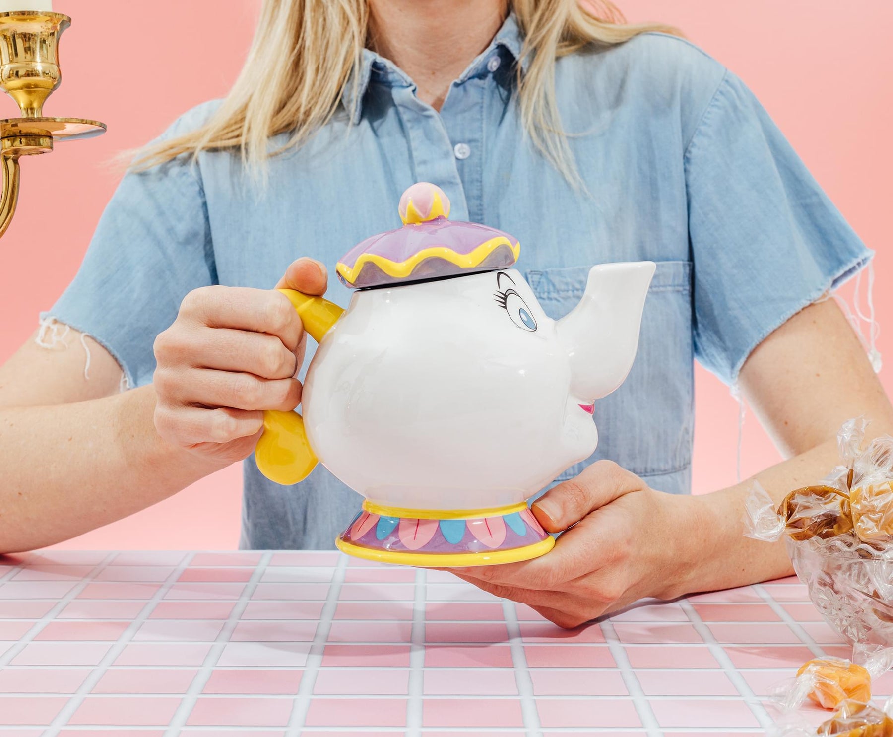 Disney Beauty and the Beast Mrs. Potts 10-Inch Sculpted Ceramic Snack Jar