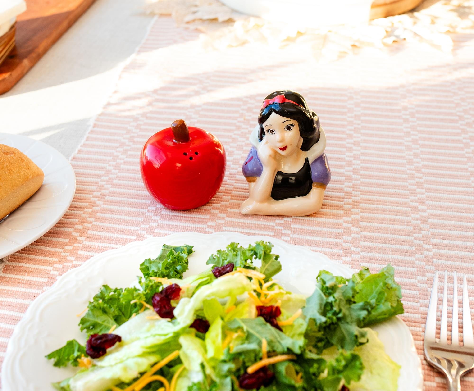 Disney Snow White and Apple Ceramic Salt and Pepper Shaker Set