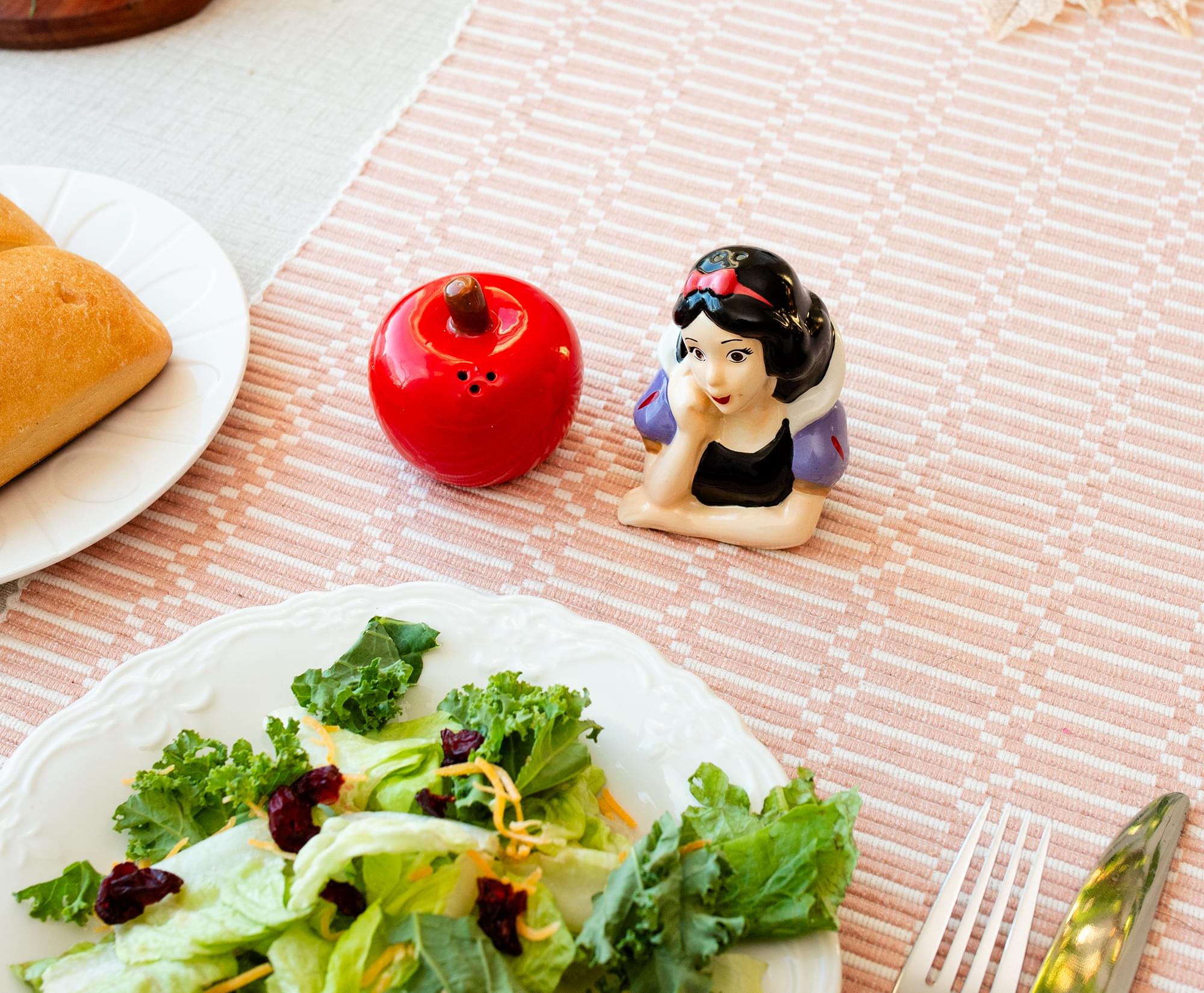 Disney Snow White and Apple Ceramic Salt and Pepper Shaker Set