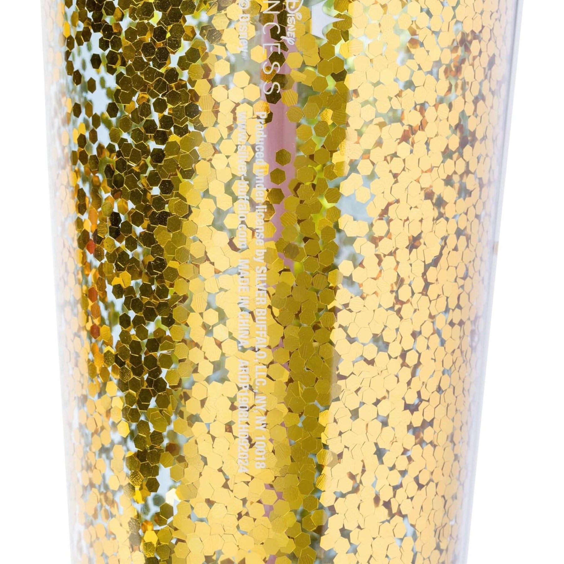 Disney Cinderella Mirror 32-Ounce Glitter Carnival Cup With Lid and Straw