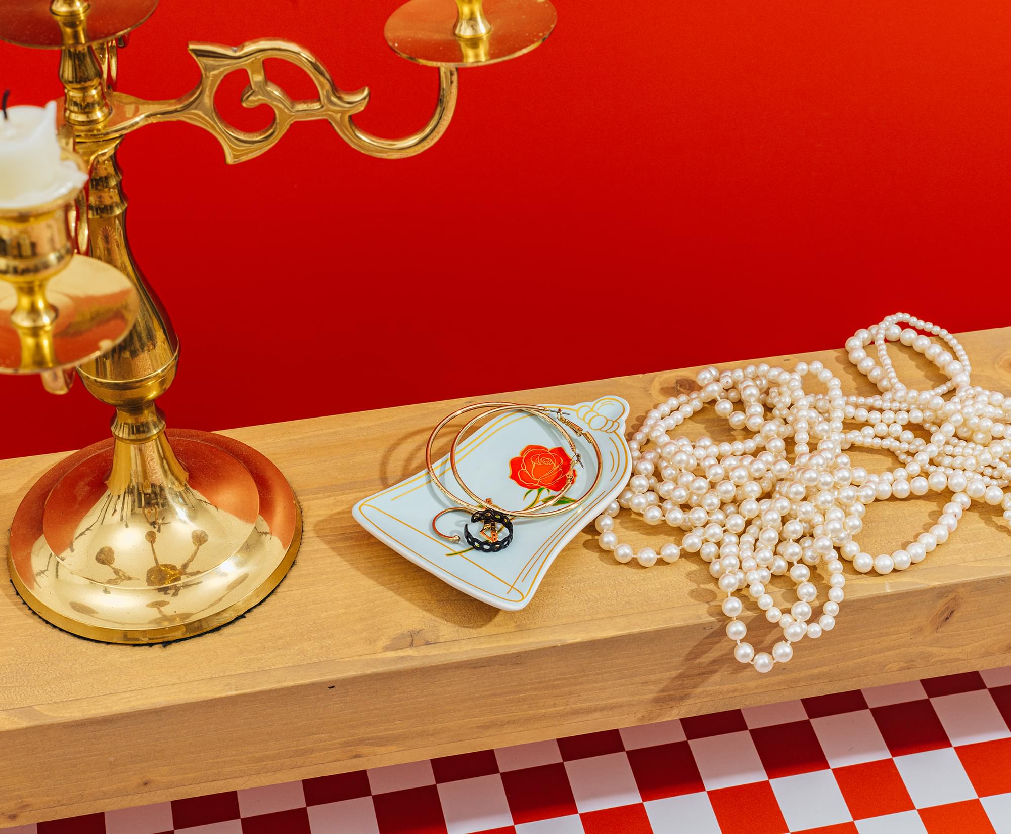 Disney Beauty and The Beast Enchanted Rose Sculpted Ceramic Trinket Tray