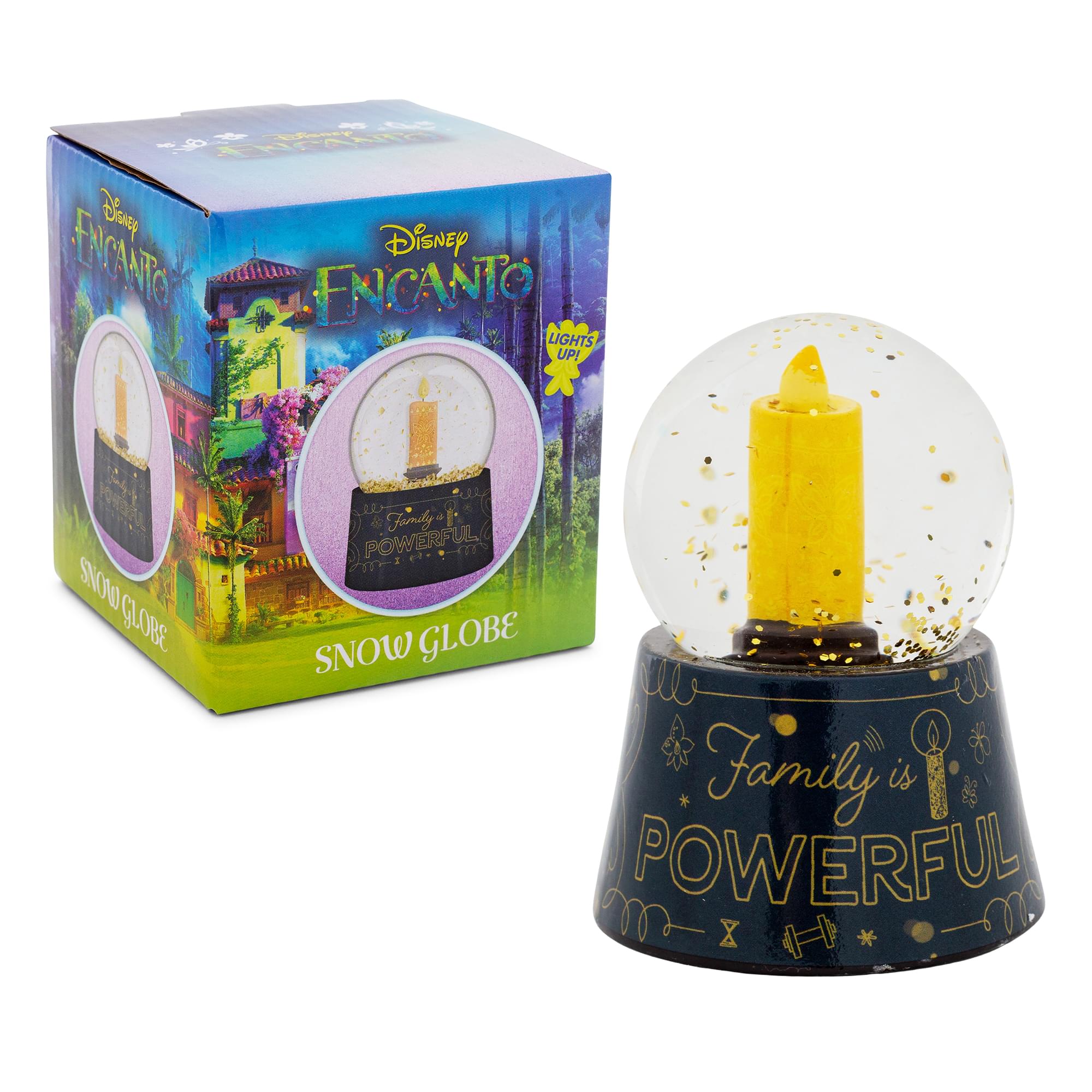 Disney Encanto "Family Is Powerful" Light-Up Mini Snow Globe | 3 Inches Tall
