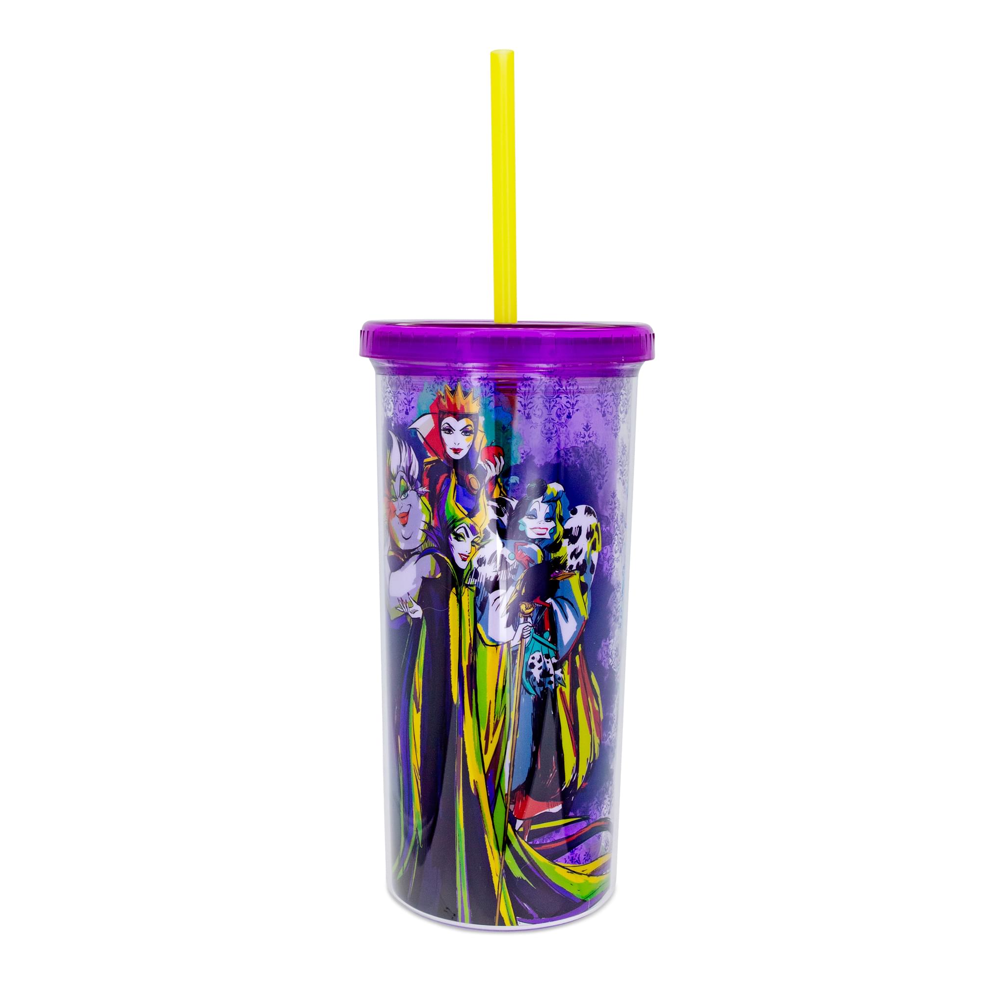 Disney Villains Plastic Cold Cup With Lid and Straw | Holds 20 Ounces