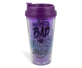 Disney Villains "Bad Vibes Only" Double-Walled Plastic Tumbler | Holds 16 Ounces