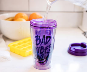 Disney Villains "Bad Vibes Only" Double-Walled Plastic Tumbler | Holds 16 Ounces