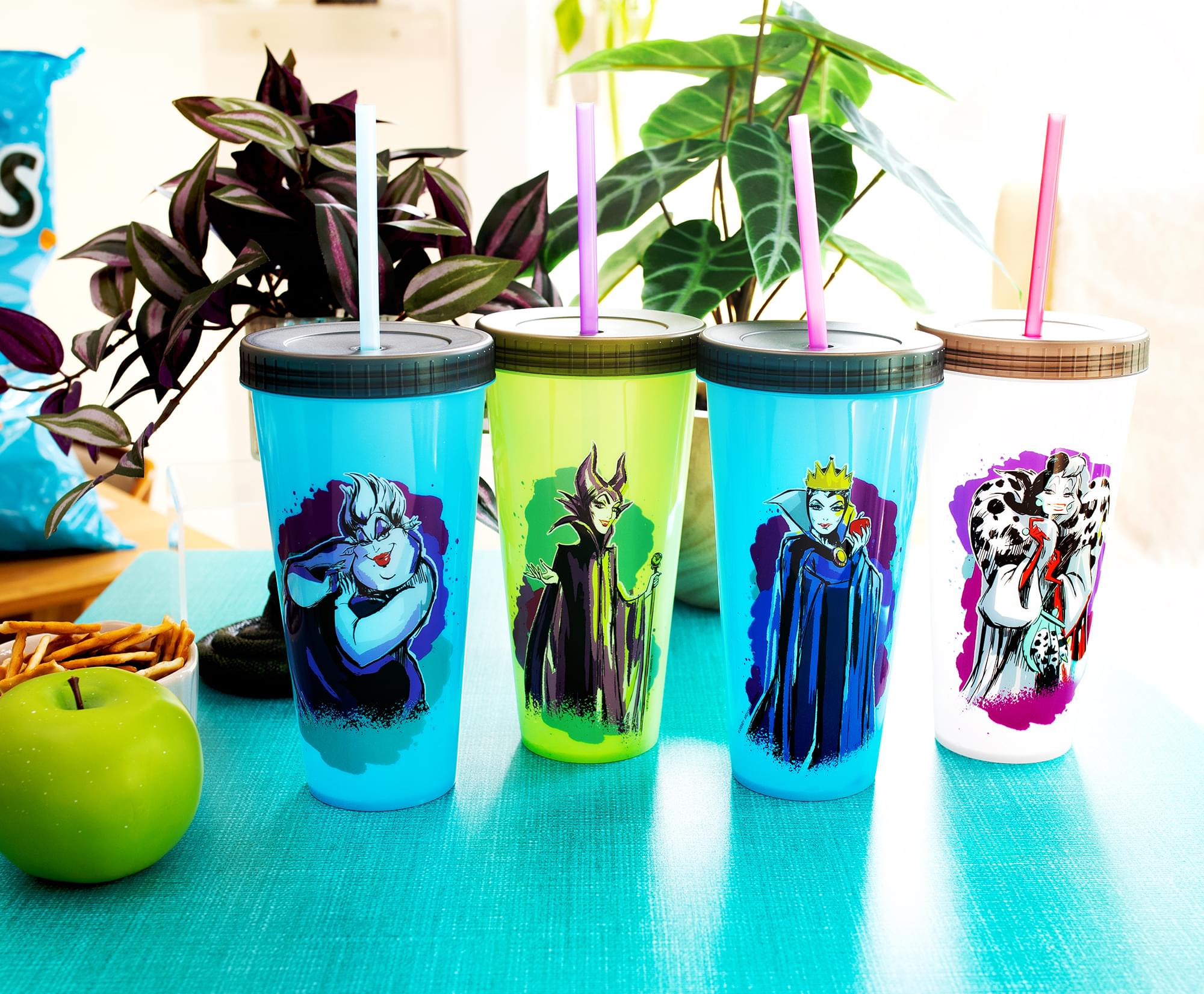 Disney Villains Color-Changing Plastic Tumblers | Set of 4