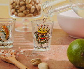 Ed Hardy Tattoo Classic 2-Ounce Mini Shot Glasses | Set of 4