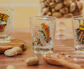Ed Hardy Tattoo Classic 2-Ounce Mini Shot Glasses | Set of 4