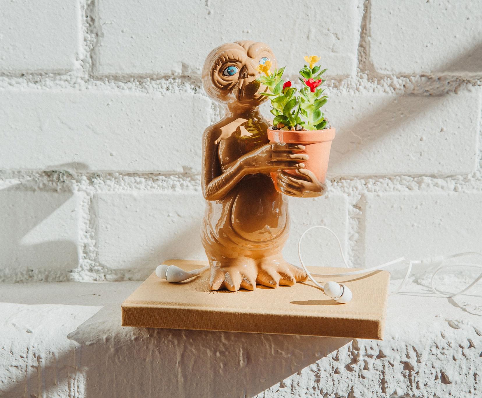 E.T. The Extra-Terrestrial 7-Inch Ceramic Planter With Artificial Succulent