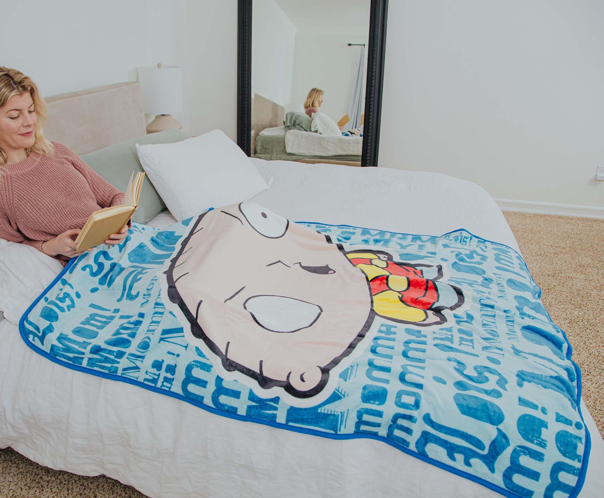 Family Guy Stewie Griffin "Mama" Raschel Throw Blanket | 45 x 60 Inches