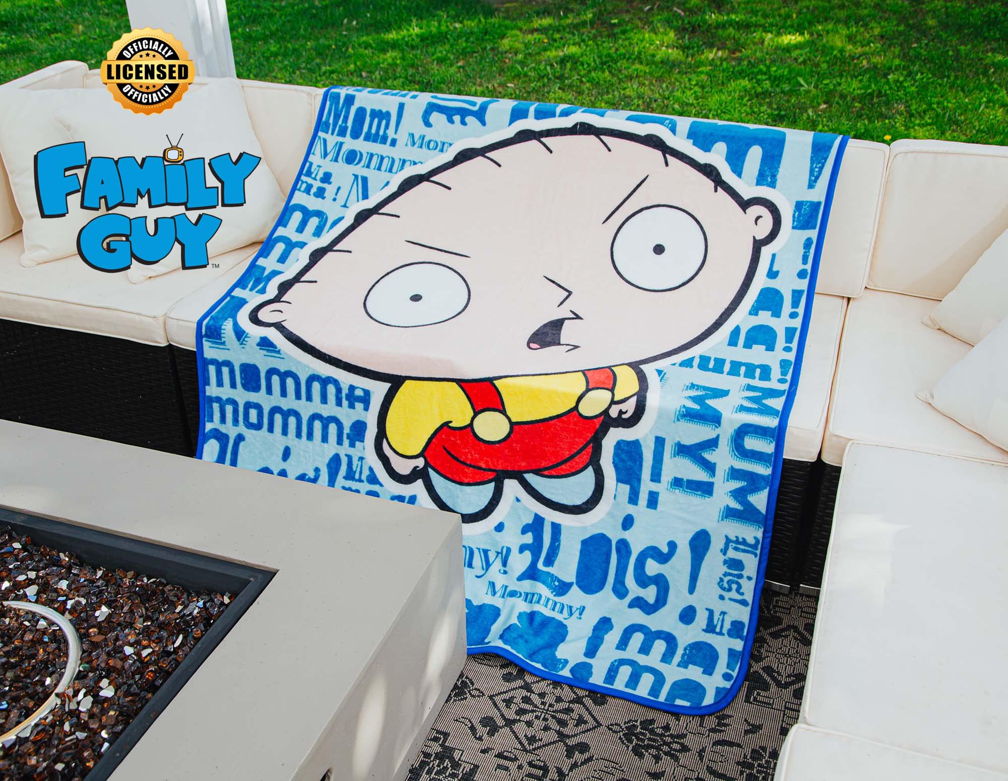 Family Guy Stewie Griffin "Mama" Raschel Throw Blanket | 45 x 60 Inches