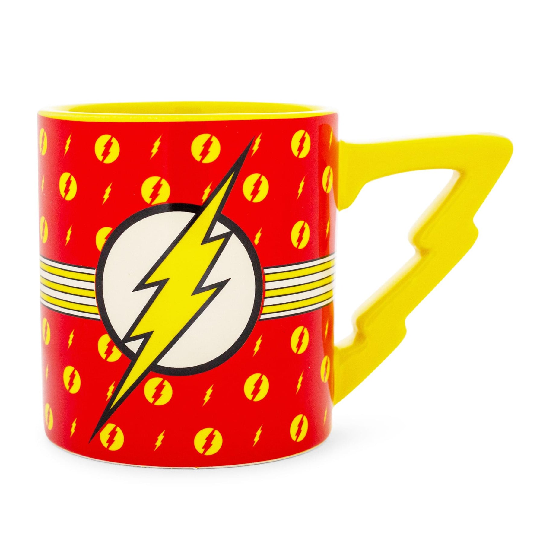 DC Comics The Flash Logo Ceramic Mug With Lightning Bolt Handle | Holds 20 Ounce