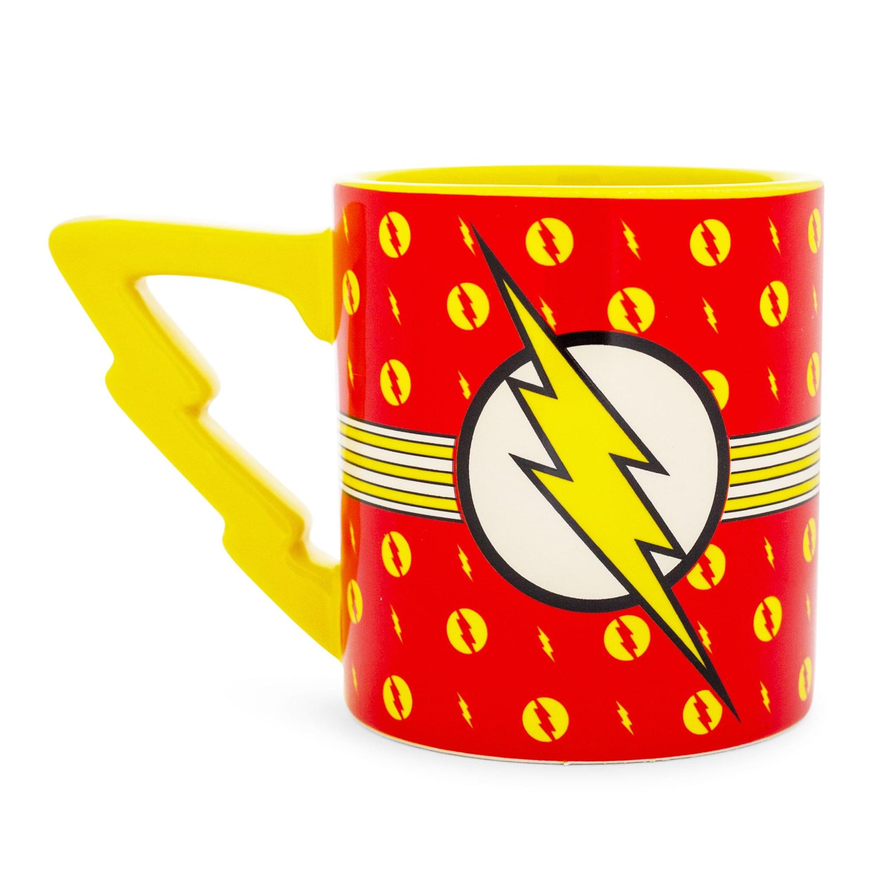 DC Comics The Flash Logo Ceramic Mug With Lightning Bolt Handle | Holds 20 Ounce