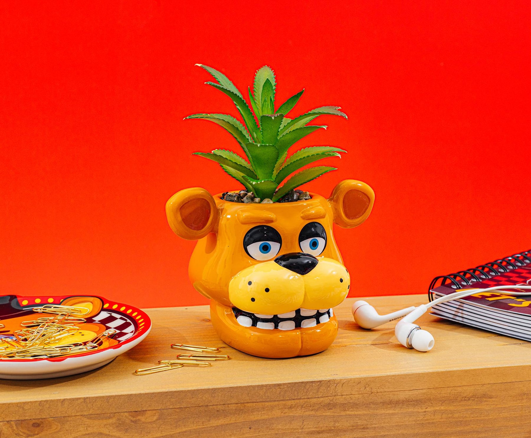 Five Nights At Freddy's Freddy Fazbear Mini Planter With Artificial Succulent