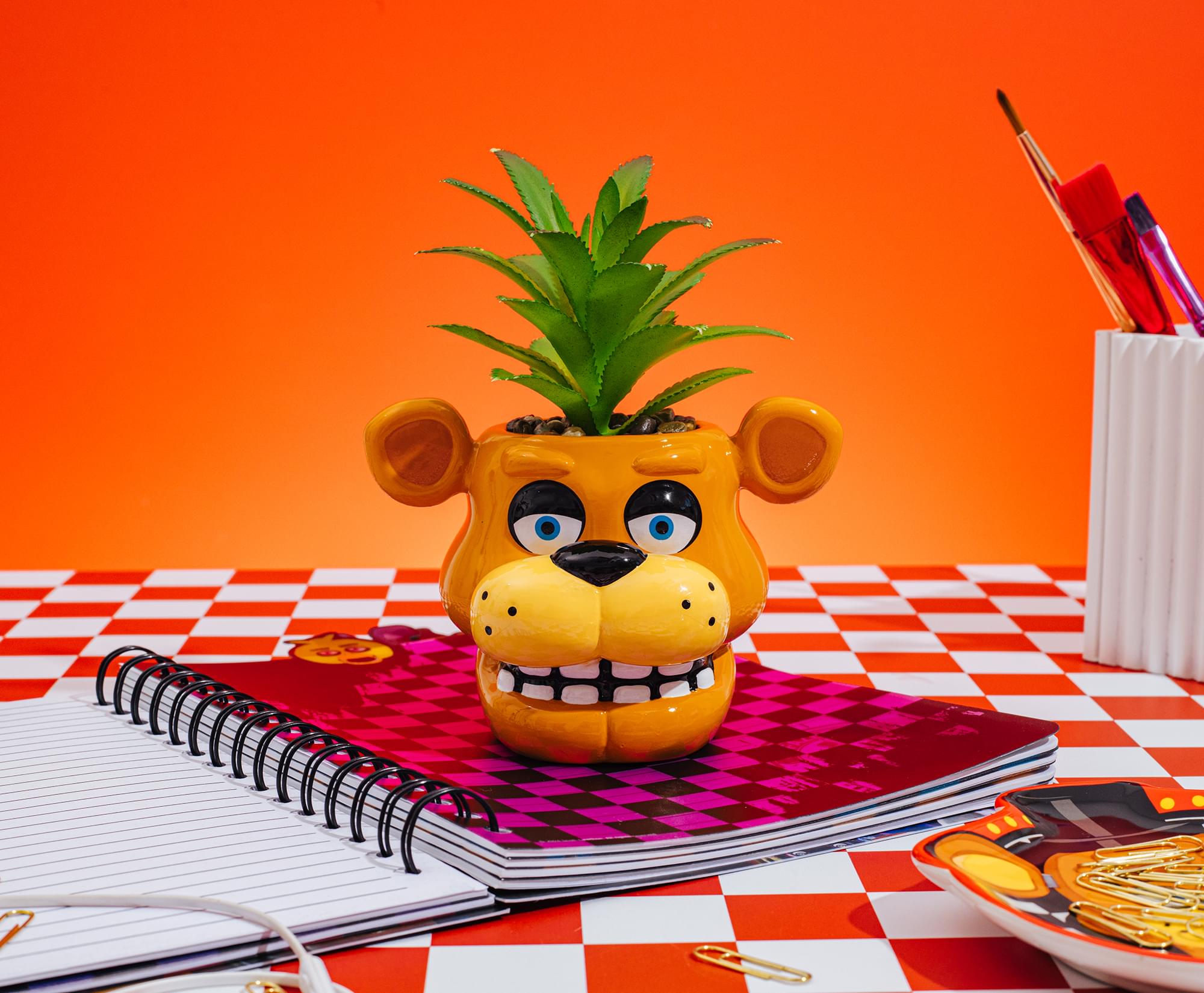 Five Nights At Freddy's Freddy Fazbear Mini Planter With Artificial Succulent