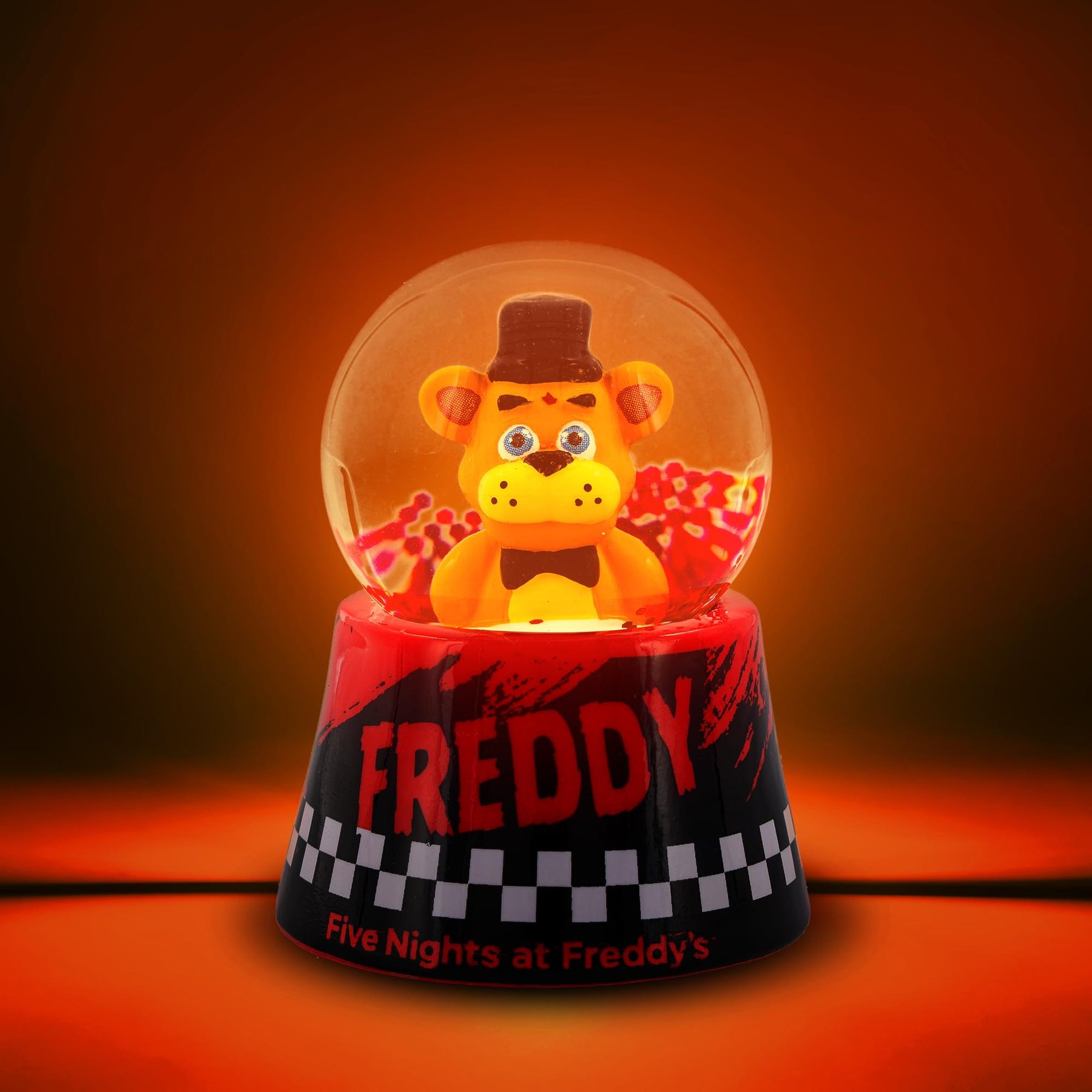 Five Nights At Freddy's Freddy Fazbear 3-Inch Mini Light-Up Snow Globe