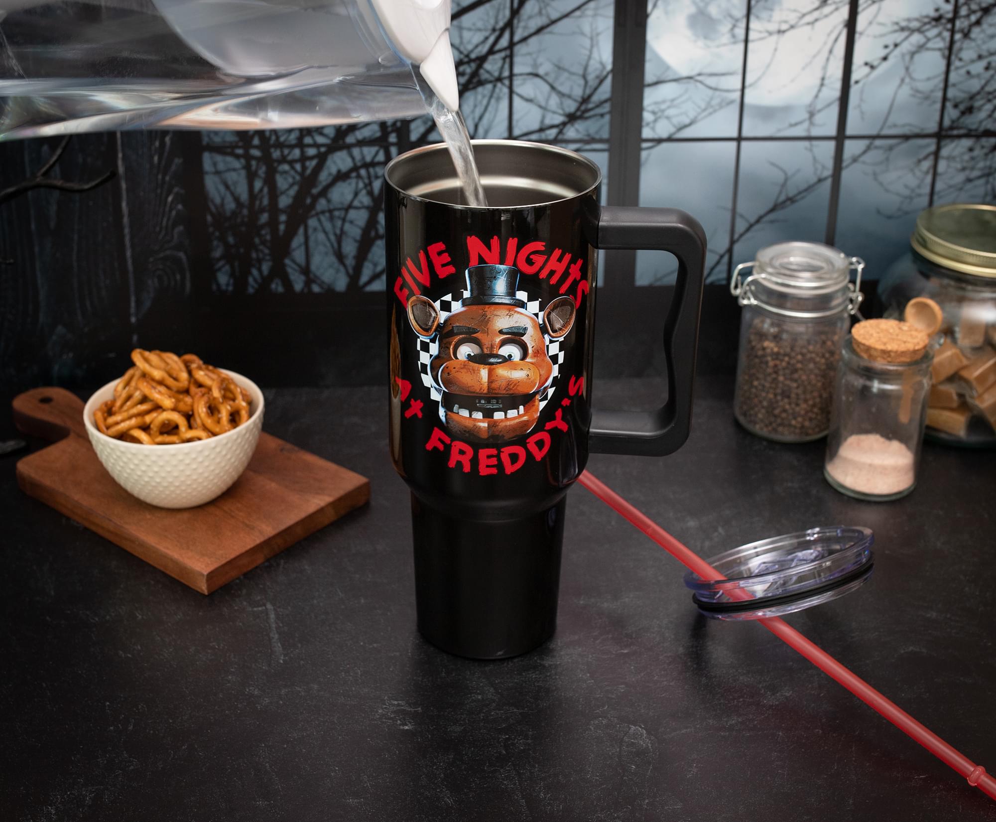Five Nights At Freddy's Freddy Checkerboard 40-Ounce Stainless Steel Tumbler
