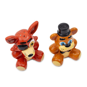 Five Nights At Freddy's Freddy and Foxy Ceramic Salt and Pepper Shaker Set