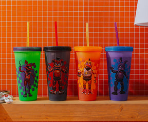 Five Nights At Freddy's 4-Piece Color-Changing Plastic Tumbler Set