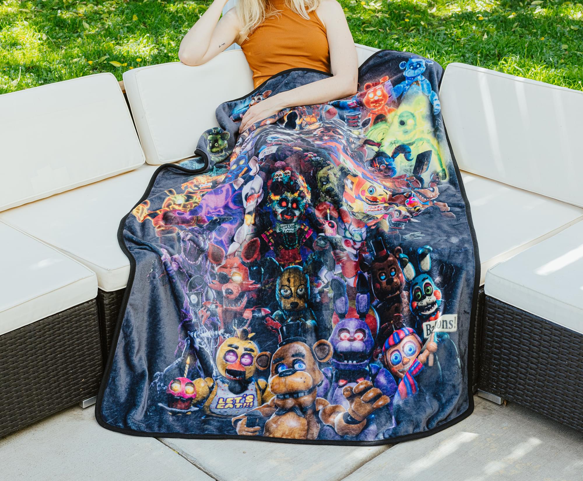 Five Nights At Freddy's Character Collage Fleece Throw Blanket | 45 x 60 Inches