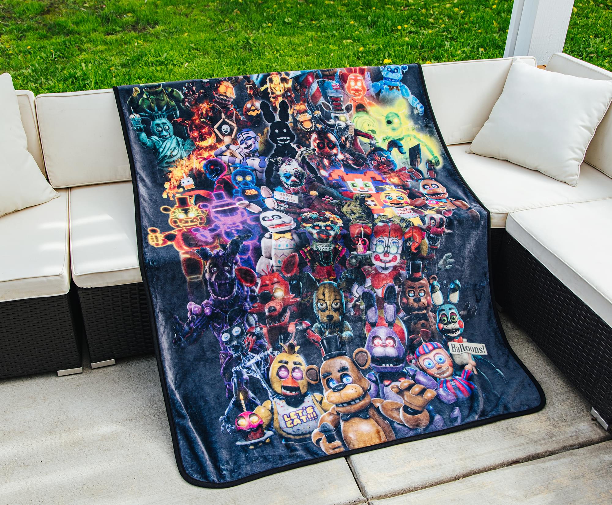 Five Nights At Freddy's Character Collage Fleece Throw Blanket | 45 x 60 Inches