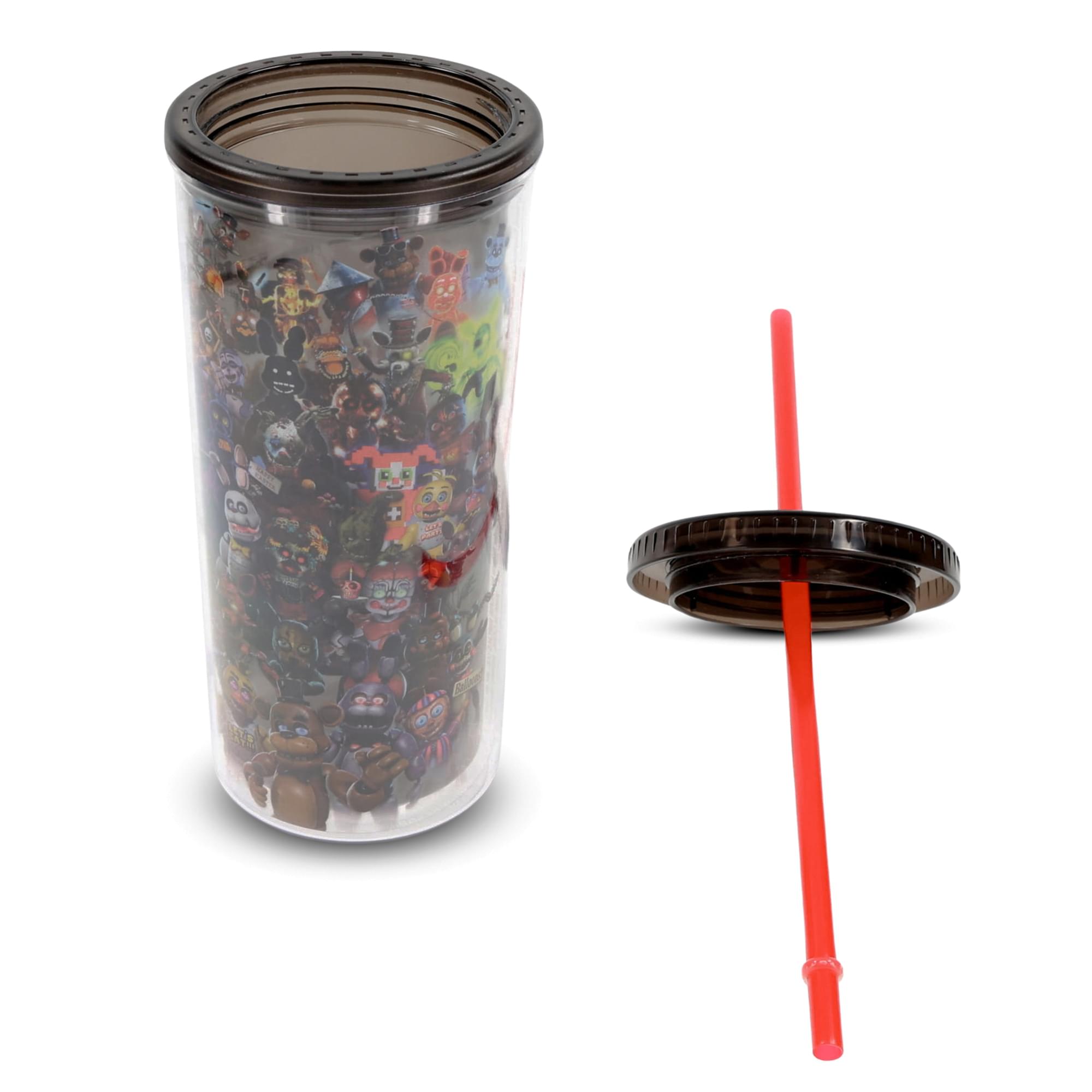 Five Nights At Freddy's Collage 20-Ounce Carnival Cup With Lid and Straw