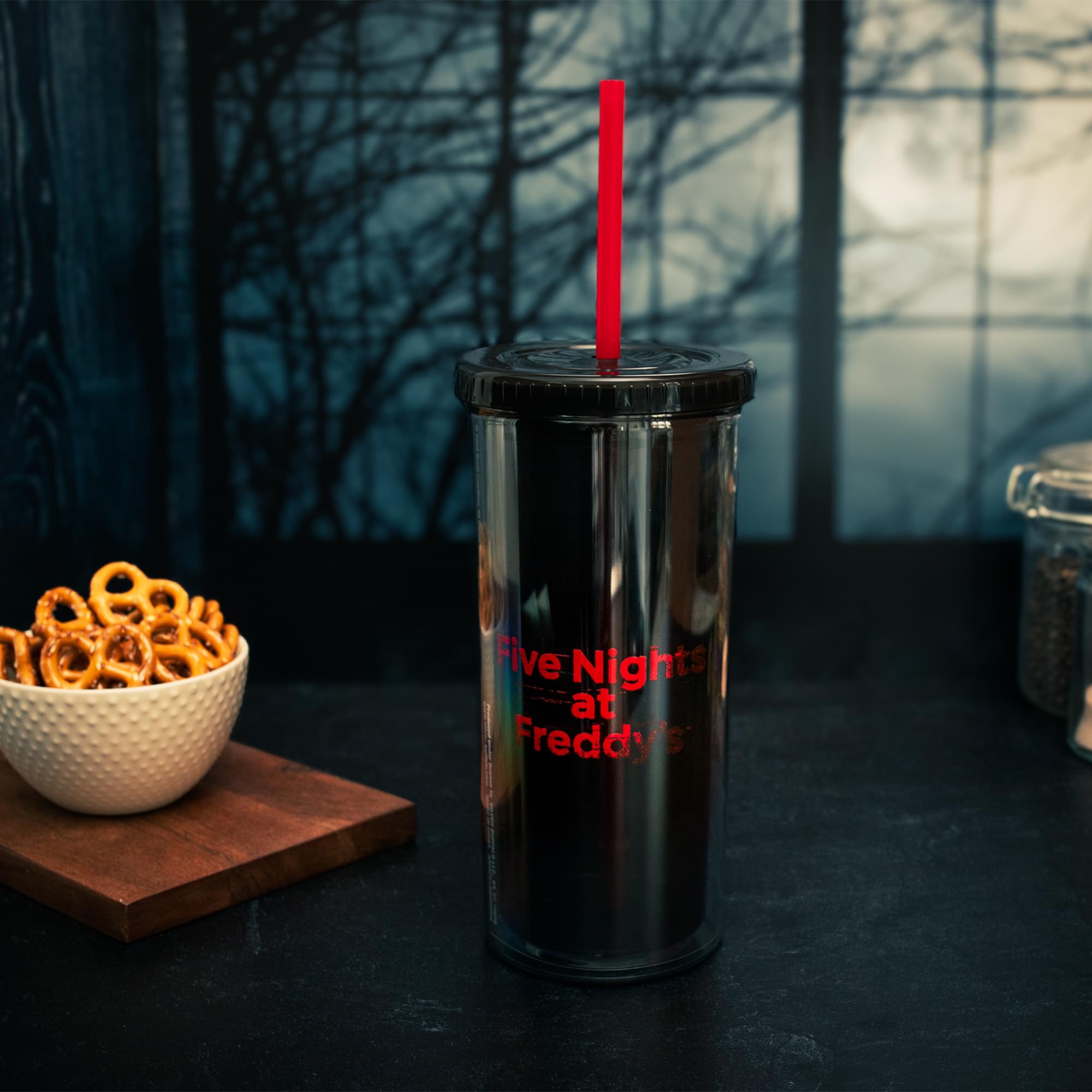 Five Nights At Freddy's Collage 20-Ounce Carnival Cup With Lid and Straw