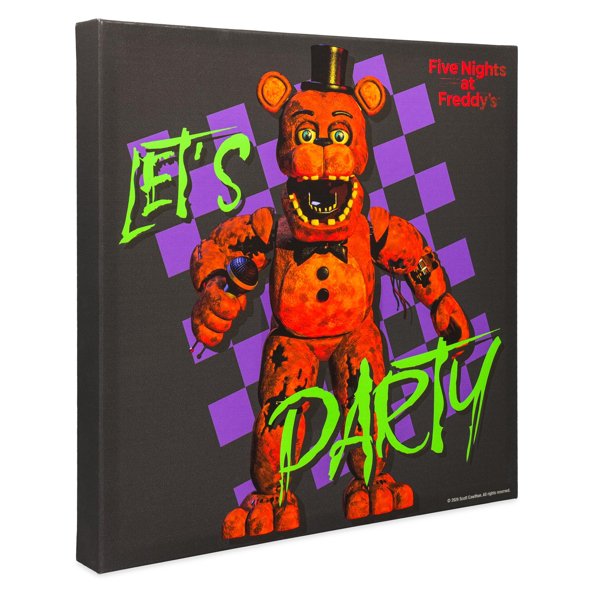 Five Nights At Freddy's "Let's Party" Canvas Wall Art | 12 x 12 Inches