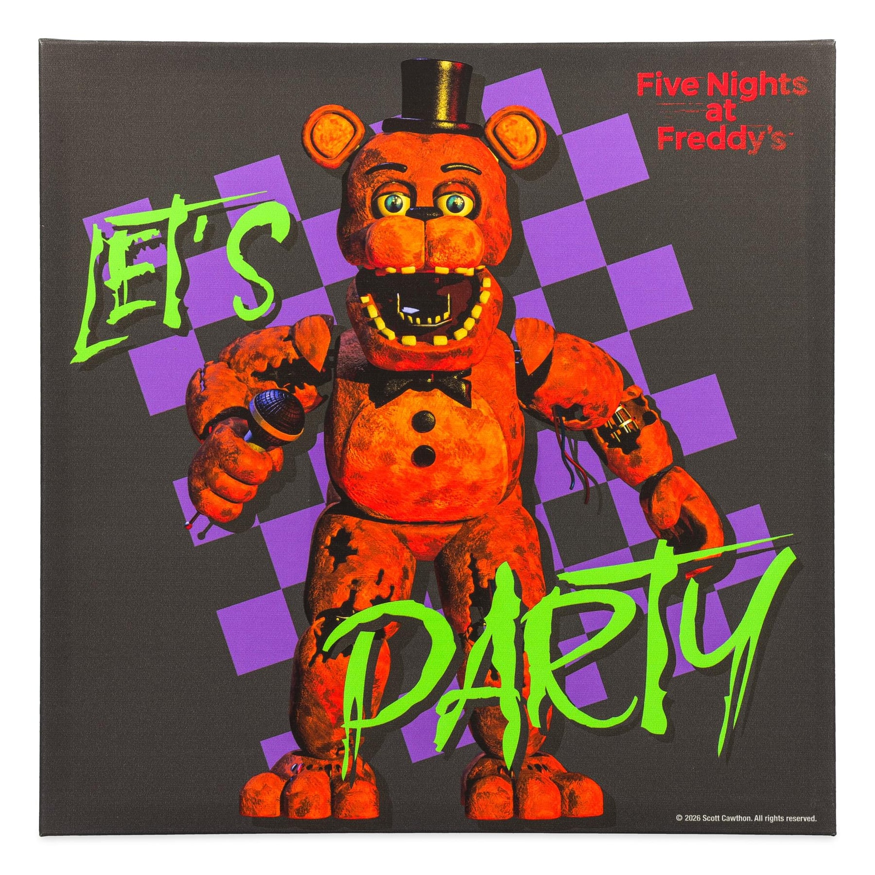Five Nights At Freddy's "Let's Party" Canvas Wall Art | 12 x 12 Inches