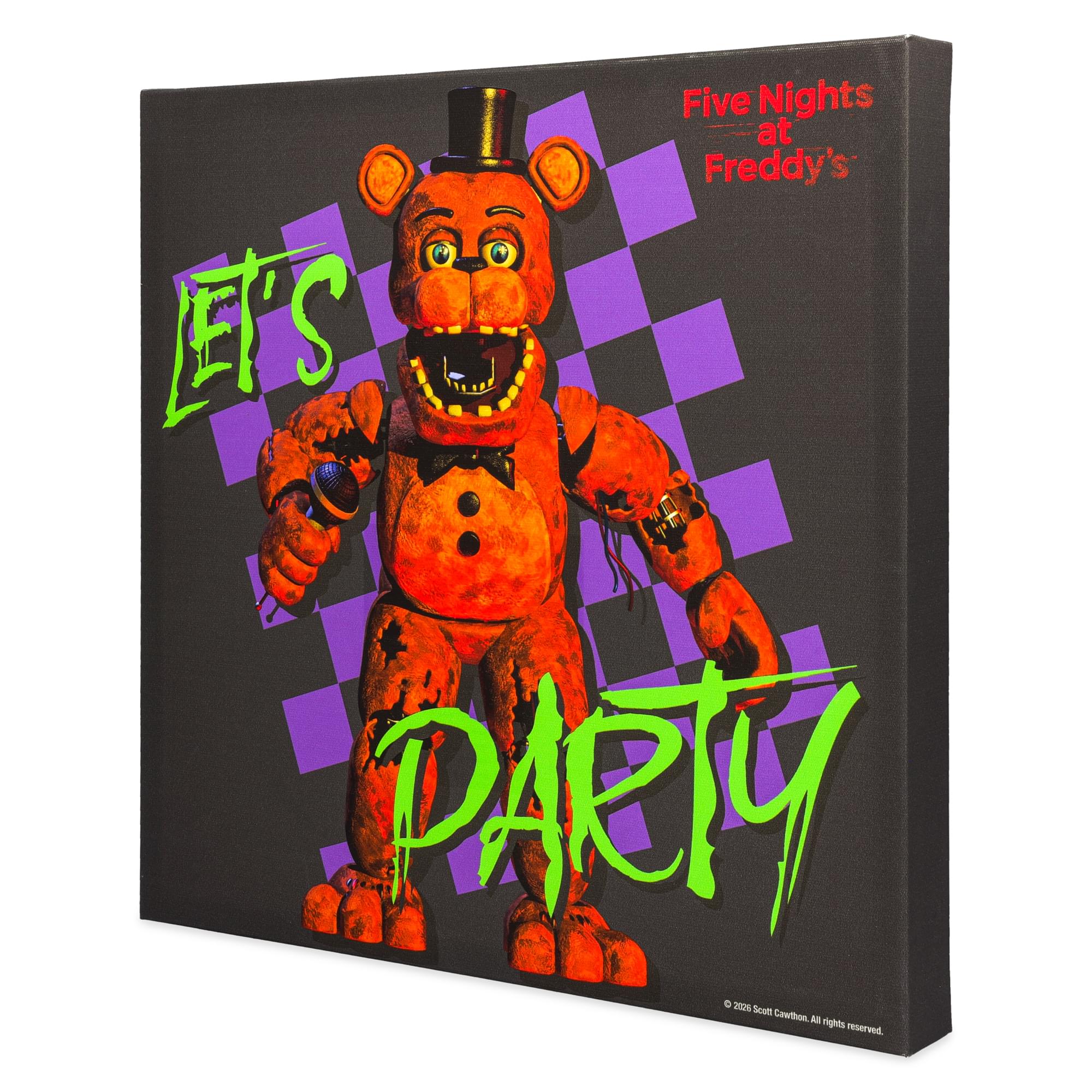 Five Nights At Freddy's "Let's Party" Canvas Wall Art | 12 x 12 Inches