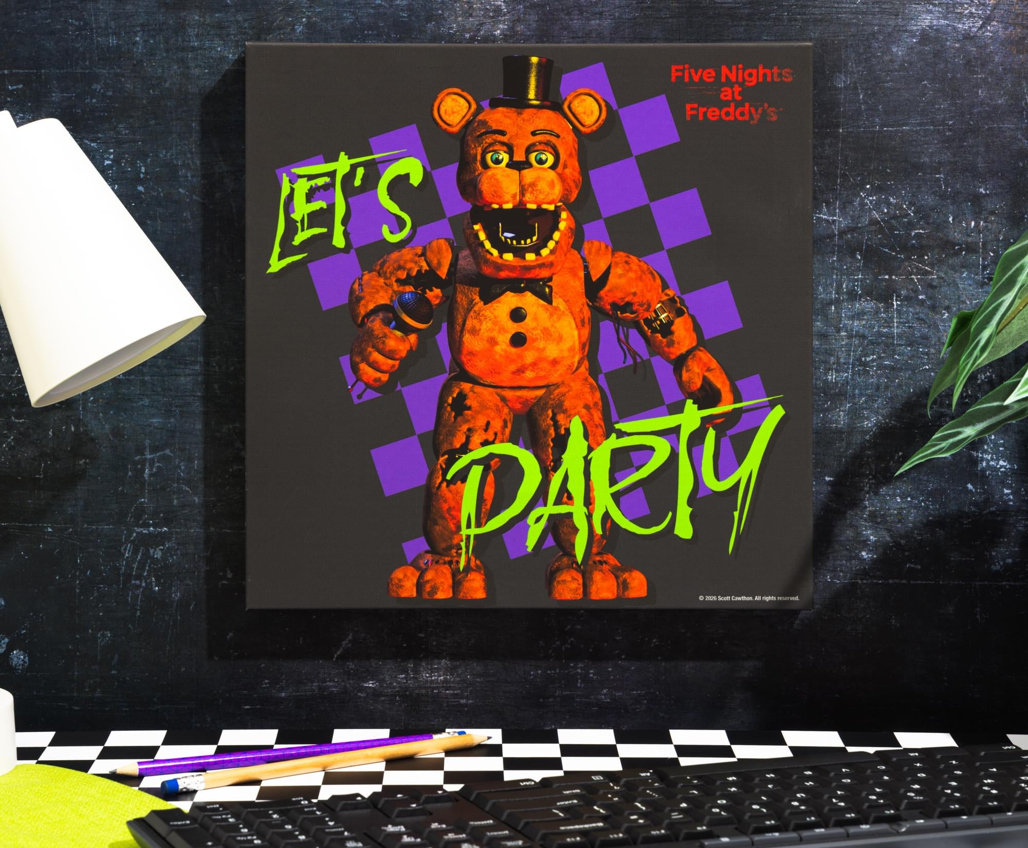 Five Nights At Freddy's "Let's Party" Canvas Wall Art | 12 x 12 Inches