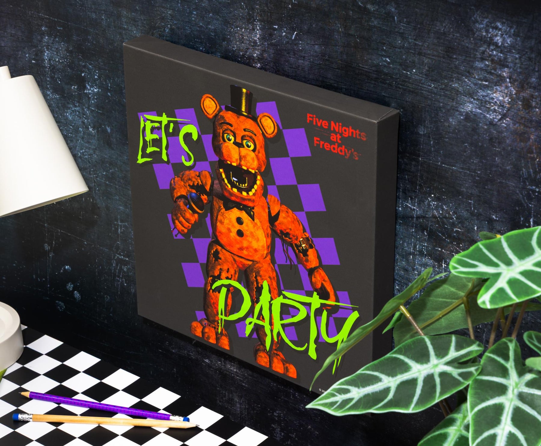 Five Nights At Freddy's "Let's Party" Canvas Wall Art | 12 x 12 Inches