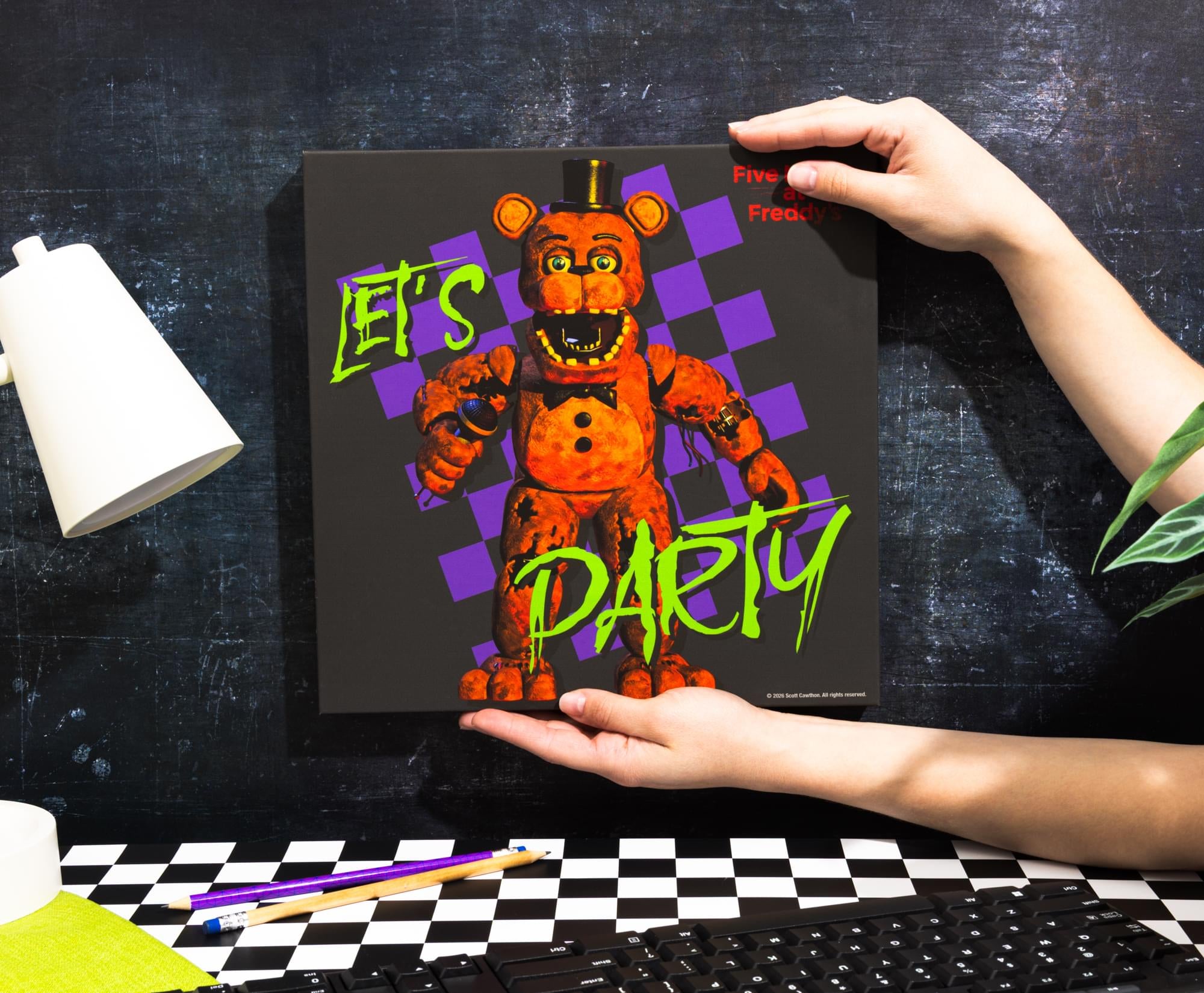 Five Nights At Freddy's "Let's Party" Canvas Wall Art | 12 x 12 Inches