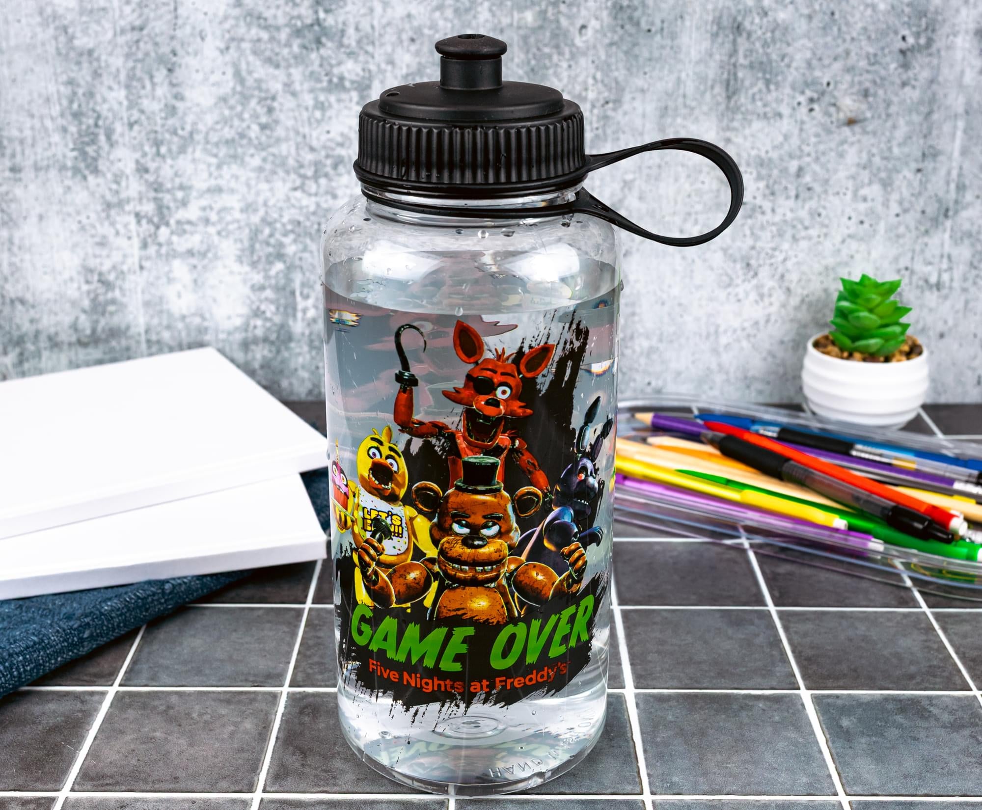 Five Nights At Freddy's "Game Over" Sports Water Bottle | Holds 40 Ounces
