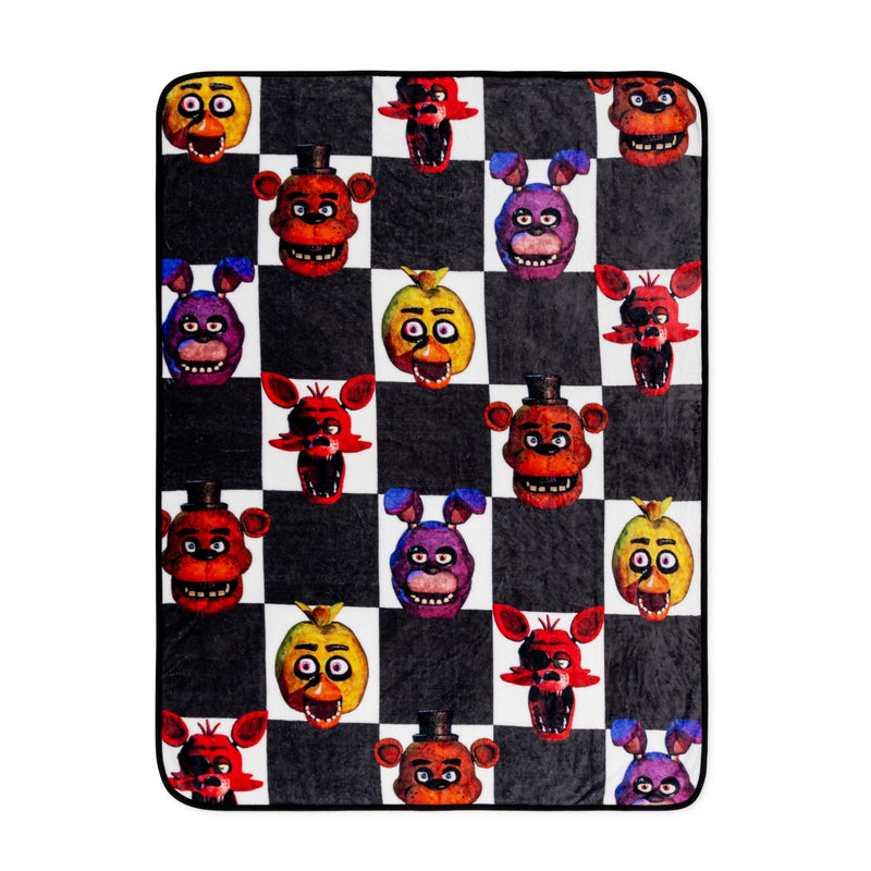 Five Nights At Freddy's Checkerboard Fleece Throw Blanket | 45 x 60 Inches