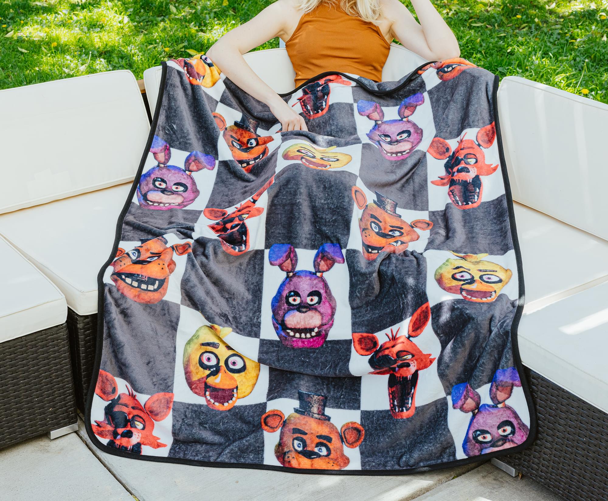 Five Nights At Freddy's Checkerboard Fleece Throw Blanket | 45 x 60 Inches