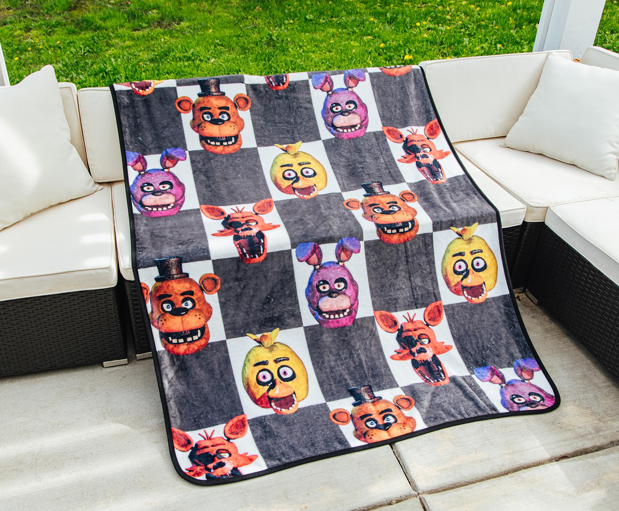 Five Nights At Freddy's Checkerboard Fleece Throw Blanket | 45 x 60 Inches