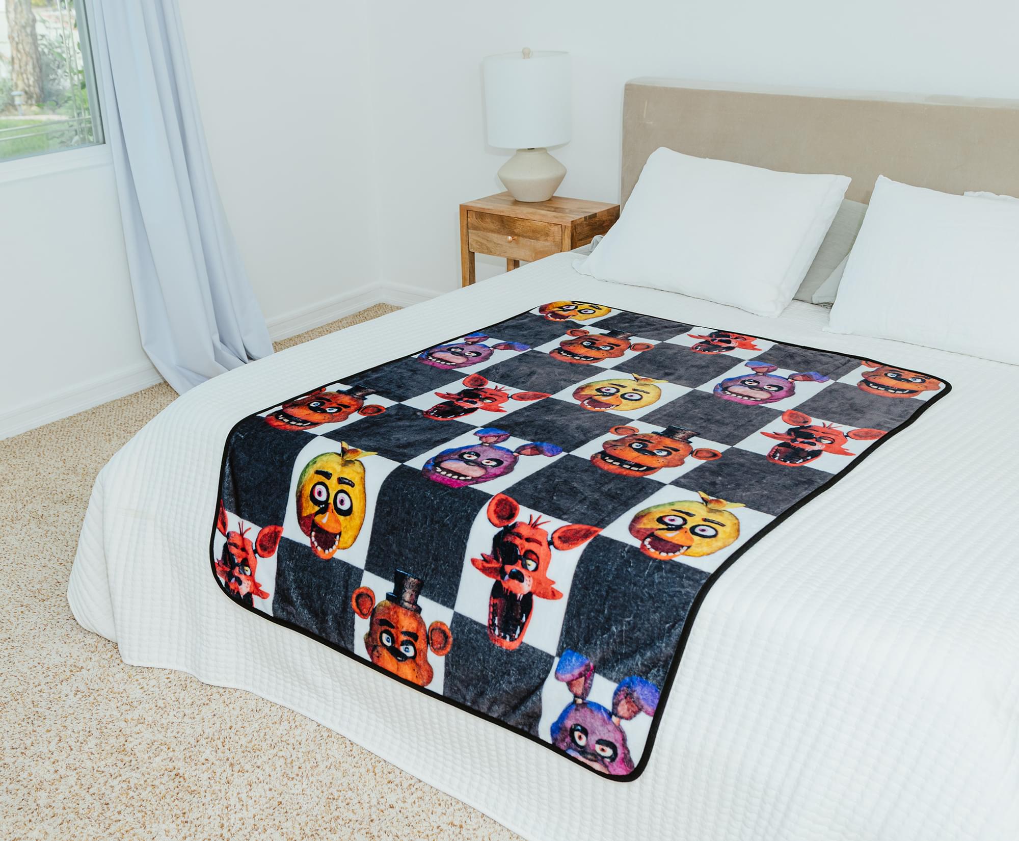 Five Nights At Freddy's Checkerboard Fleece Throw Blanket | 45 x 60 Inches