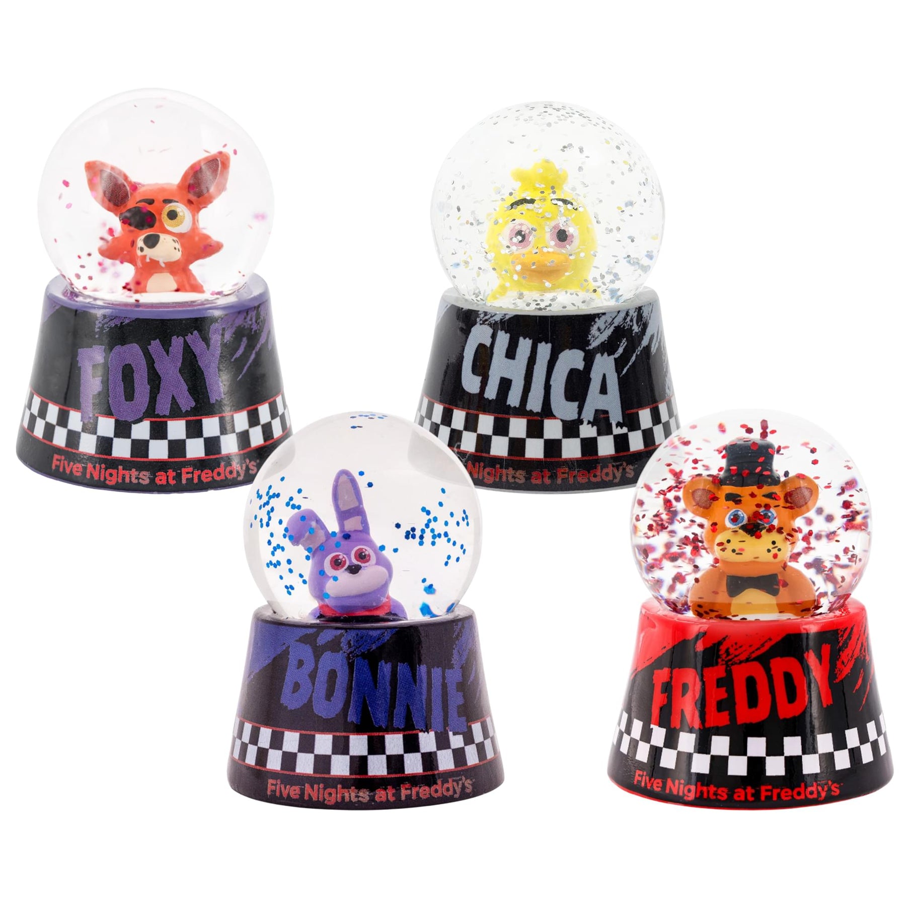 Five Nights At Freddy's 3 Inch Mini Snow Globe Set Of 4