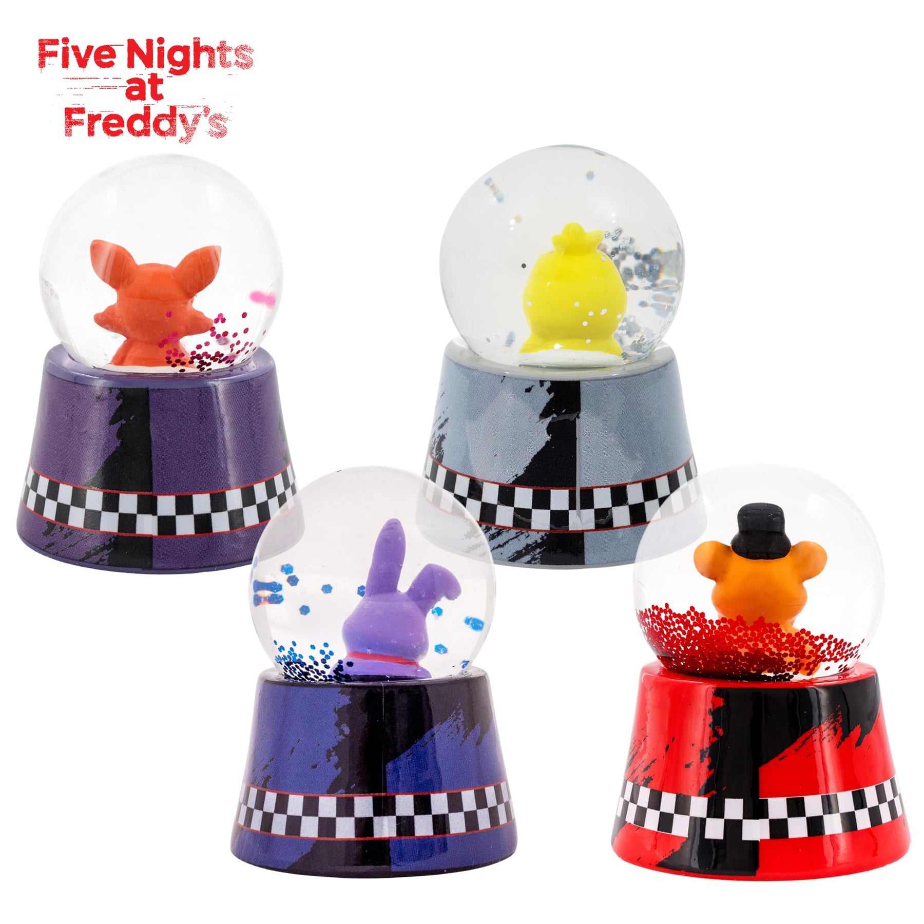 Five Nights At Freddy's 3 Inch Mini Snow Globe Set Of 4