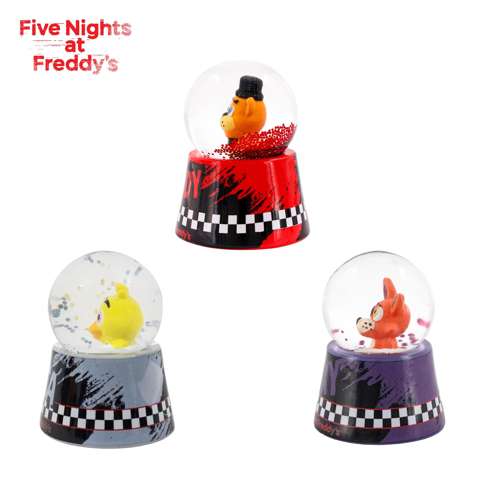 Five Nights At Freddy's 3 Inch Mini Snow Globe Set Of 4