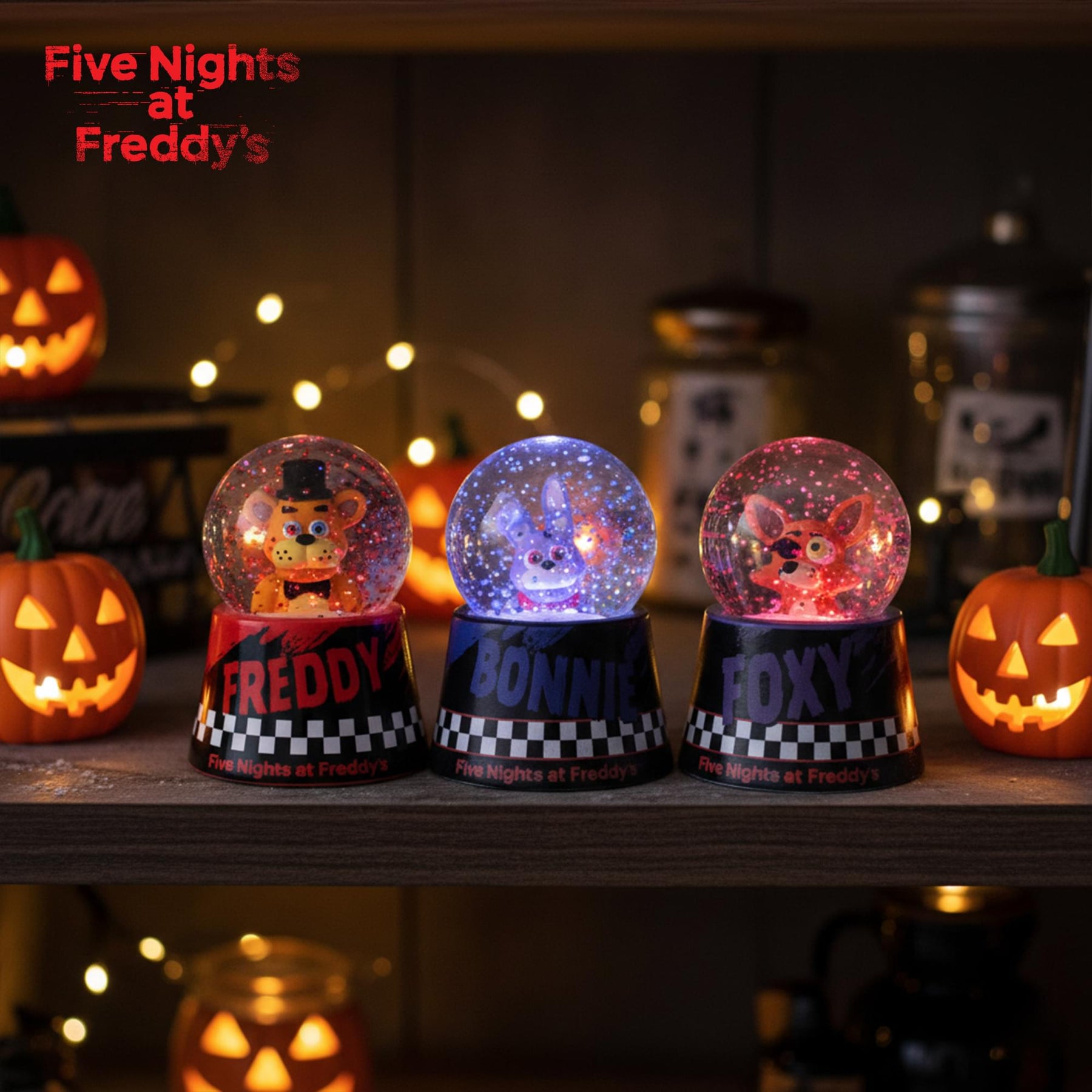 Five Nights At Freddy's 3 Inch Mini Snow Globe Set Of 4