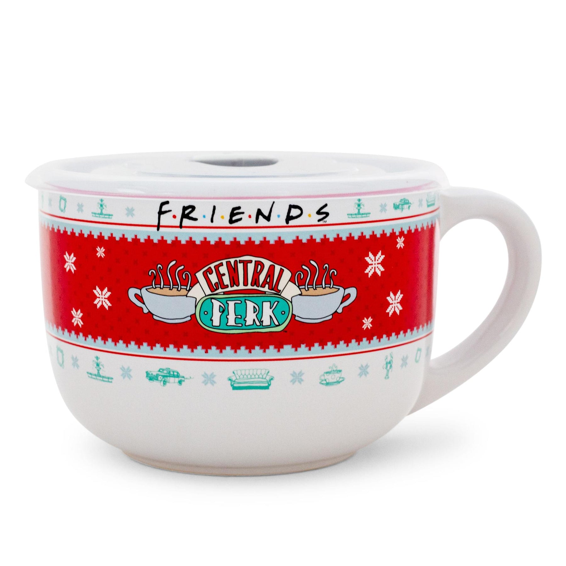 Friends Central Perk Holiday Sweater Soup Mug With Vented Lid | Holds 24 Ounces