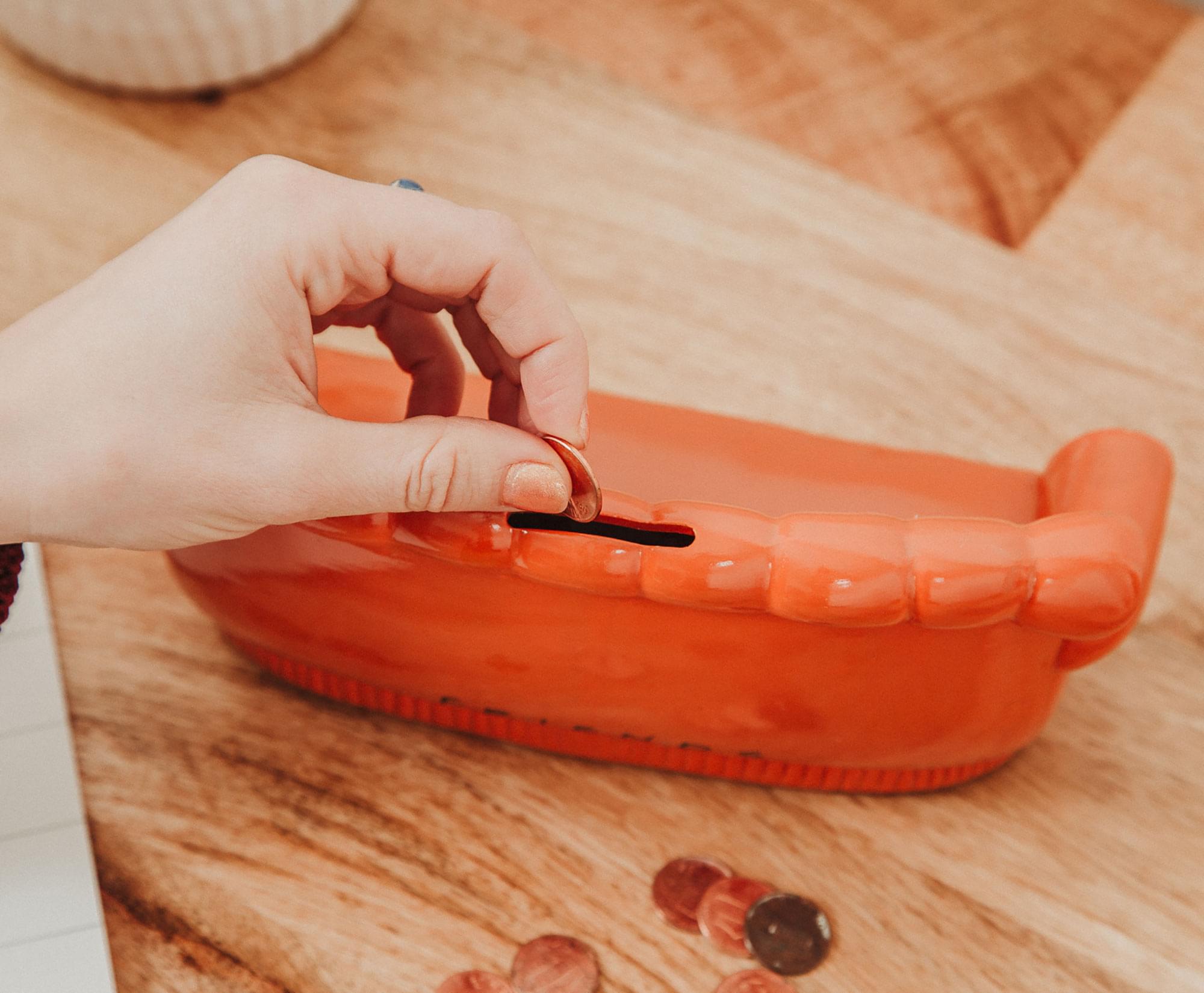 Friends Central Perk Orange Couch Figural Coin Bank Storage | Toynk Exclusive