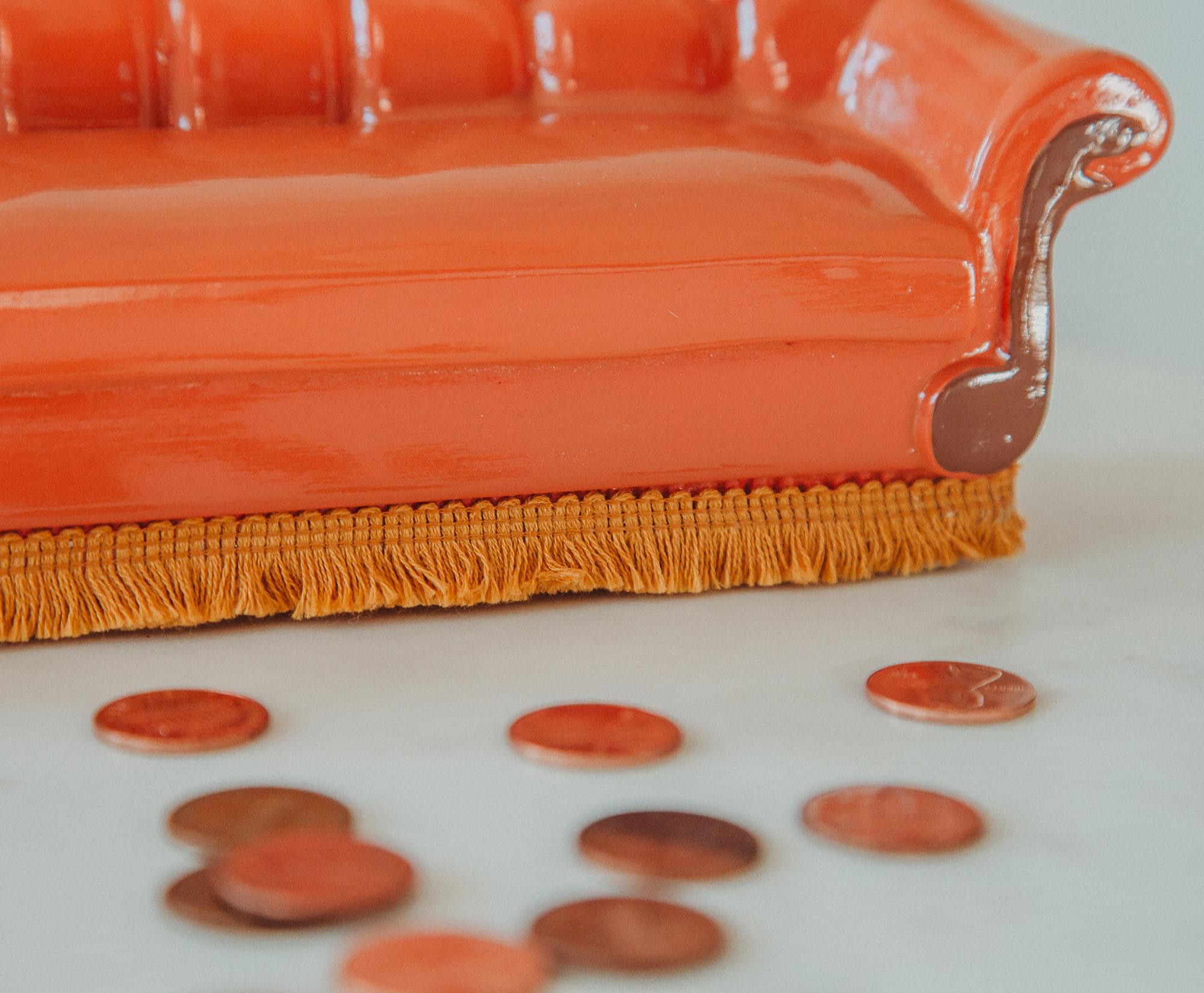 Friends Central Perk Orange Couch Figural Coin Bank Storage | Toynk Exclusive