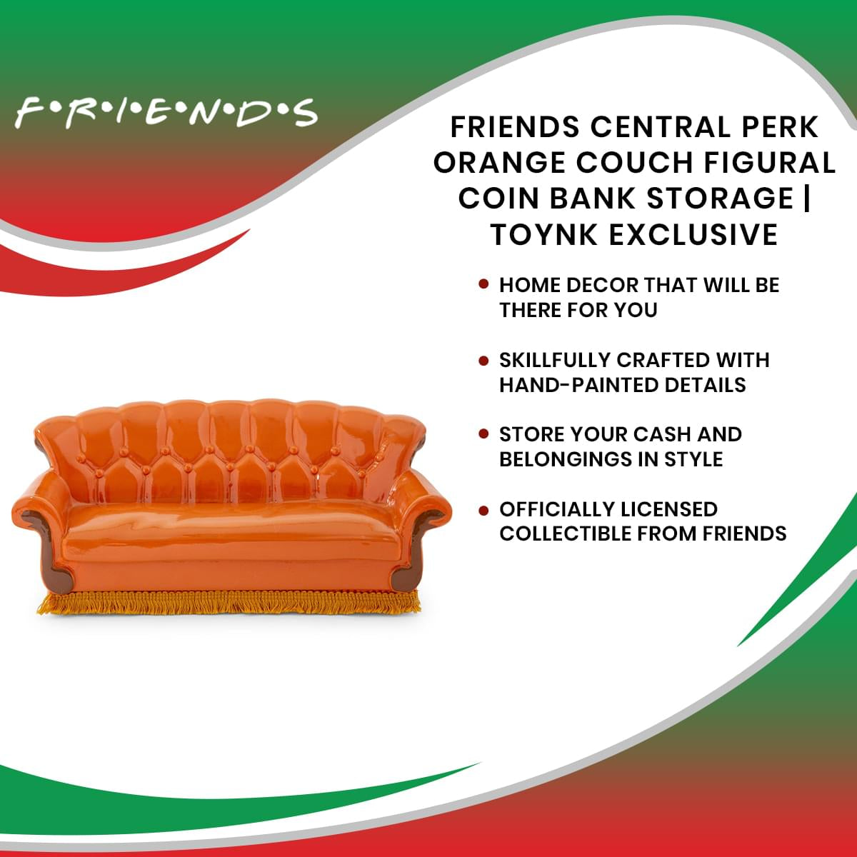 Friends Central Perk Orange Couch Figural Coin Bank Storage | Toynk Exclusive