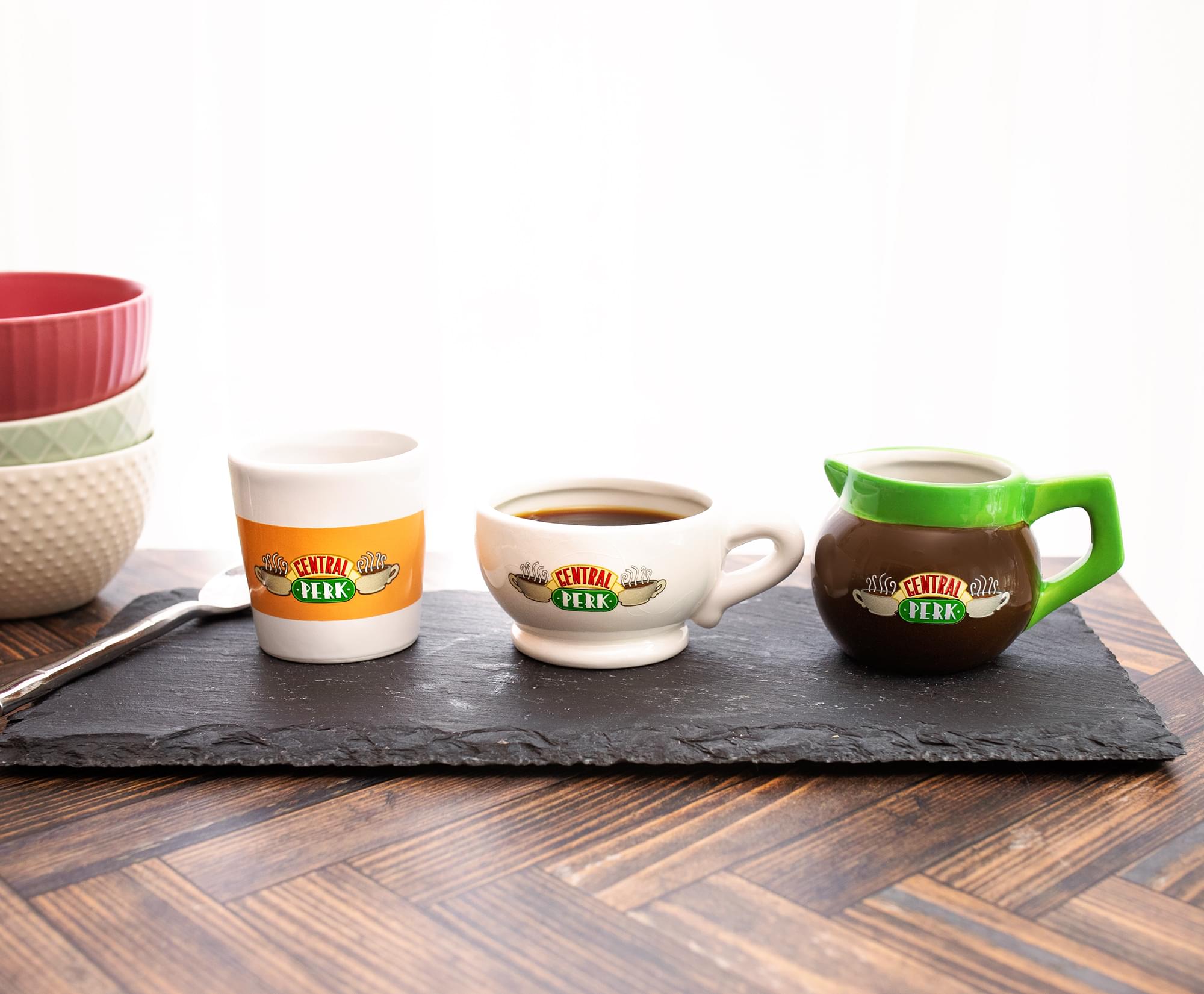 Friends Central Perk 4-Ounce Sculpted Ceramic Mini Cups | Set of 3