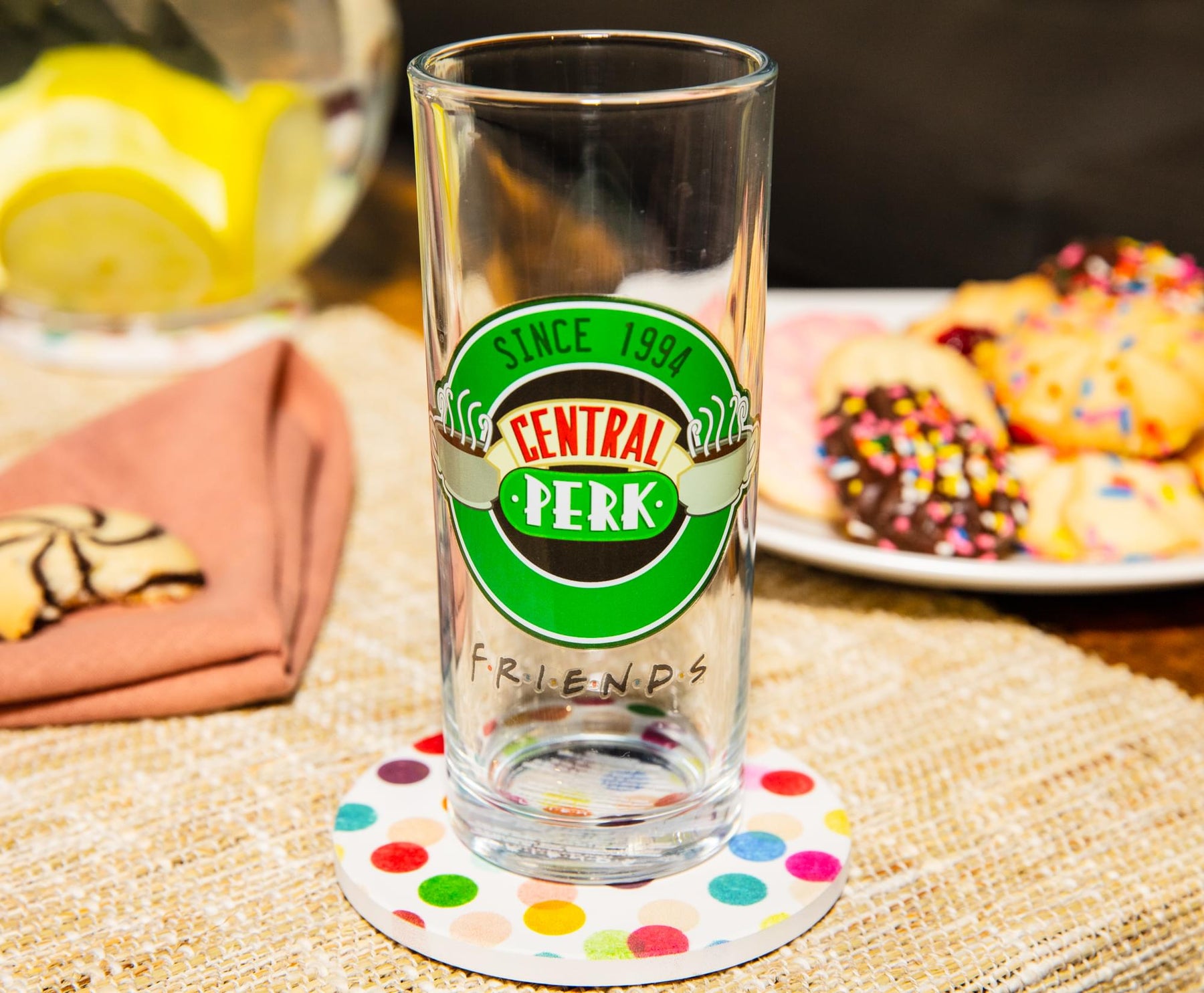 Friends Central Perk Logo 10-Ounce Tumbler Glasses | Set of 4