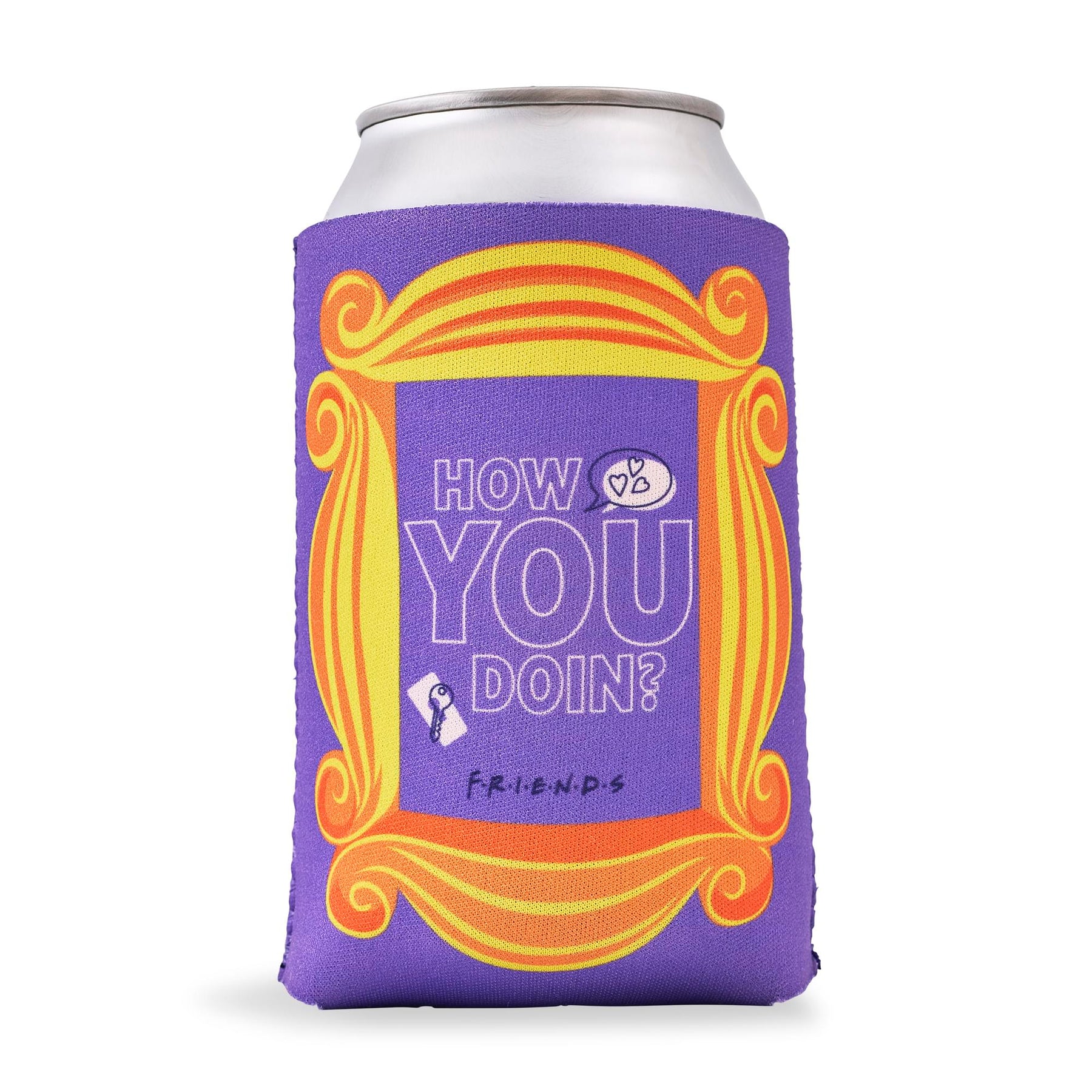 Friends "How You Doin" Peephole Frame Foam Can Hugger | Fits Most 12-Ounce Cans